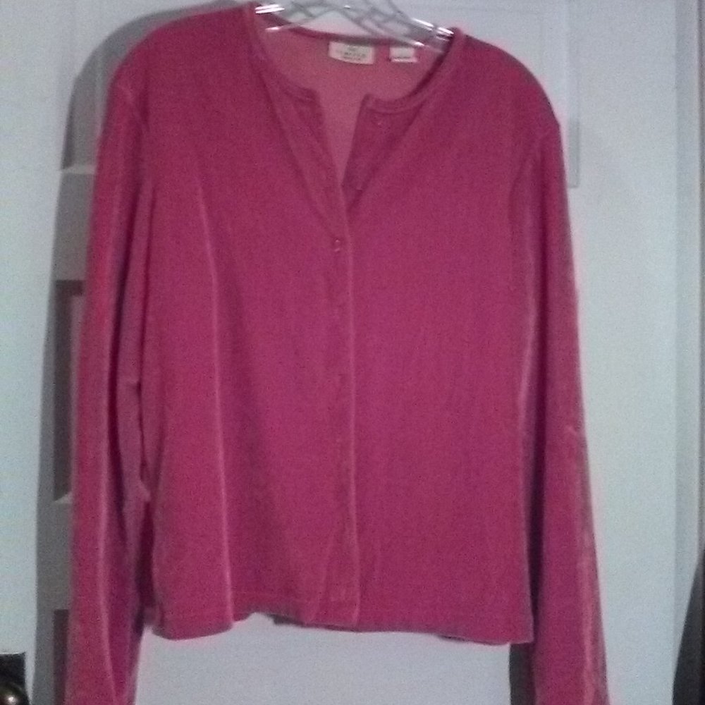 Vtg Limited America Velour Button Down Cardigan